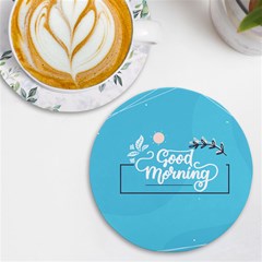 Background Good Morning Uv Print Round Tile Coaster