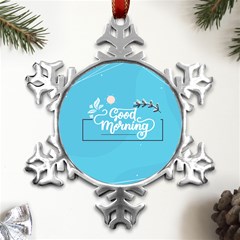 Background Good Morning Metal Small Snowflake Ornament by anzea