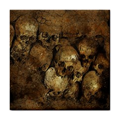 Skull Texture Vintage Tile Coaster