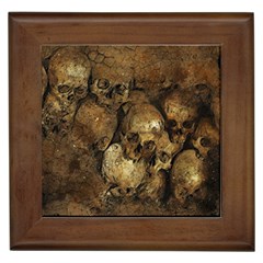 Skull Texture Vintage Framed Tile by anzea