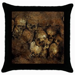 Skull Texture Vintage Throw Pillow Case (black)