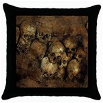 Skull Texture Vintage Throw Pillow Case (Black) Front