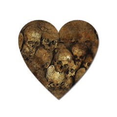 Skull Texture Vintage Heart Magnet by anzea