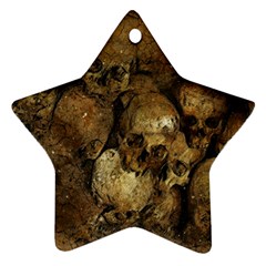 Skull Texture Vintage Star Ornament (two Sides) by anzea