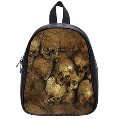 Skull Texture Vintage School Bag (small) by anzea