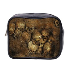 Skull Texture Vintage Mini Toiletries Bag (two Sides) by anzea