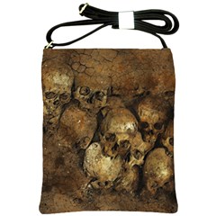 Skull Texture Vintage Shoulder Sling Bag by anzea