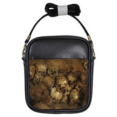 Skull Texture Vintage Girls Sling Bag