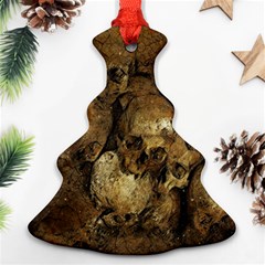 Skull Texture Vintage Christmas Tree Ornament (two Sides)