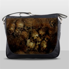 Skull Texture Vintage Messenger Bag by anzea