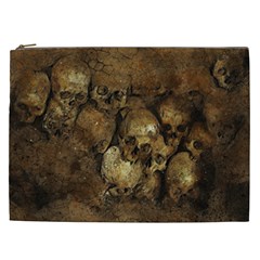 Skull Texture Vintage Cosmetic Bag (xxl) by anzea