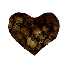 Skull Texture Vintage Standard 16  Premium Heart Shape Cushions by anzea