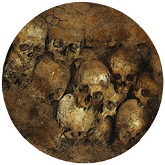 Skull Texture Vintage Wooden Puzzle Round