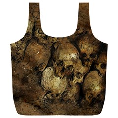 Skull Texture Vintage Full Print Recycle Bag (xxl) by anzea