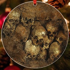 Skull Texture Vintage Uv Print Acrylic Ornament Round by anzea