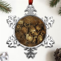 Skull Texture Vintage Metal Small Snowflake Ornament