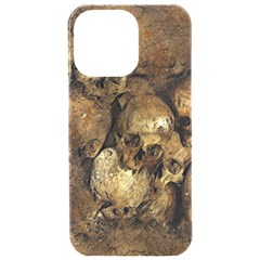 Skull Texture Vintage Iphone 15 Pro Max Black Uv Print Pc Hardshell Case