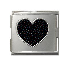 Abstract Texture Mega Link Heart Italian Charm (18mm)