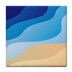 Illustrations Waves Line Rainbow Tile Coaster by anzea