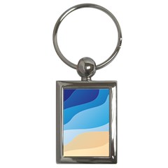 Illustrations Waves Line Rainbow Key Chain (rectangle) by anzea