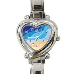 Illustrations Waves Line Rainbow Heart Italian Charm Watch