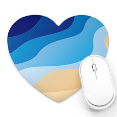 Illustrations Waves Line Rainbow Heart Mousepad by anzea