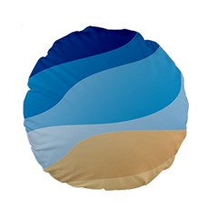 Illustrations Waves Line Rainbow Standard 15  Premium Round Cushions by anzea