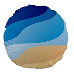 Illustrations Waves Line Rainbow Large 18  Premium Round Cushions by anzea