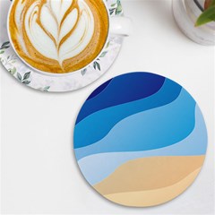 Illustrations Waves Line Rainbow Uv Print Round Tile Coaster by anzea