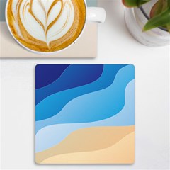 Illustrations Waves Line Rainbow Uv Print Square Tile Coaster 