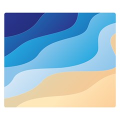 Illustrations Waves Line Rainbow Premium Plush Fleece Blanket (small)