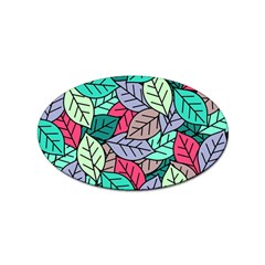 Pattern Leaves Background Nature Sticker (oval)