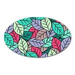 Pattern Leaves Background Nature Oval Magnet Front