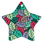 Pattern Leaves Background Nature Star Ornament (Two Sides) Front