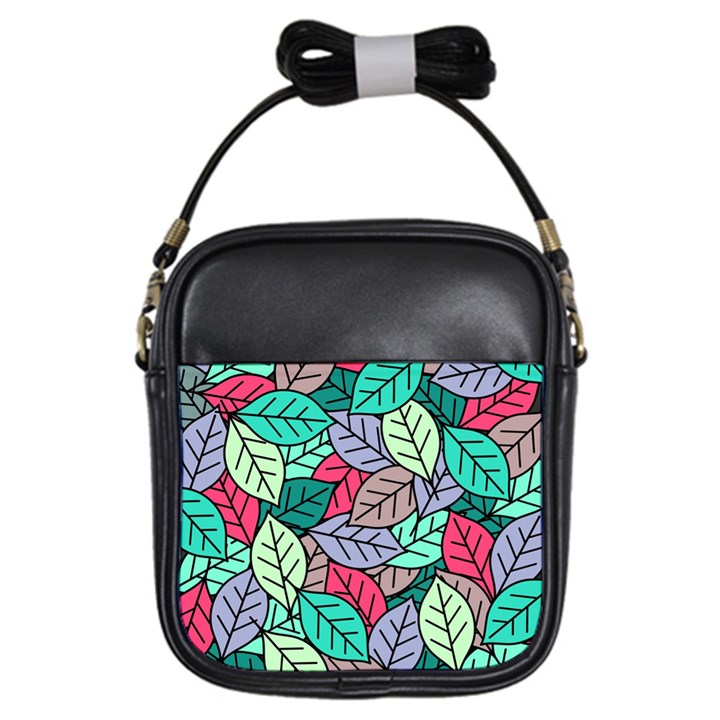 Pattern Leaves Background Nature Girls Sling Bag