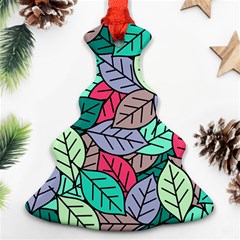 Pattern Leaves Background Nature Ornament (christmas Tree) 