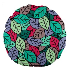 Pattern Leaves Background Nature Large 18  Premium Round Cushions by Proyonanggan