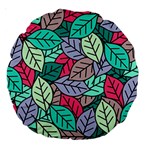 Pattern Leaves Background Nature Large 18  Premium Round Cushions Front