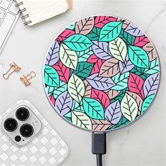 Pattern Leaves Background Nature Wireless Fast Charger(white) by Proyonanggan