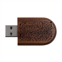 Pattern Leaves Background Nature Wood Oval Usb Flash Drive by Proyonanggan