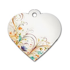 Flower Blau Dog Tag Heart (one Side) by 2607694c