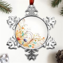 Flower Blau Metal Small Snowflake Ornament by 2607694c