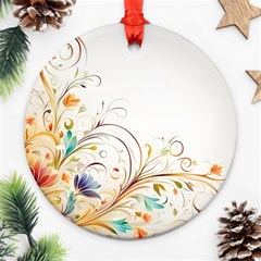 Flower Round Ornament (two Sides)