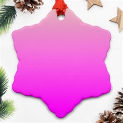 Gradient Pink - Pastel Yellow Pink Rosa Snowflake Ornament (two Sides)