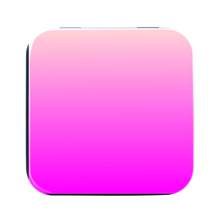 Gradient Pink - Pastel Yellow Pink Rosa Square Metal Box (Black)