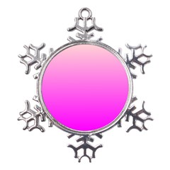 Gradient Pink - Pastel Yellow Pink Rosa Metal Large Snowflake Ornament by 2607694c