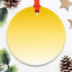 Gradient  Green, Yellow Round Ornament (two Sides)