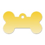 Gradient  green, yellow Dog Tag Bone (Two Sides) Front