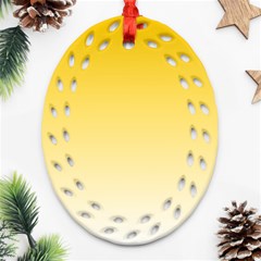 Gradient  Green, Yellow Oval Filigree Ornament (two Sides)