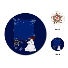 Snowman Playing Cards Single Design (round)